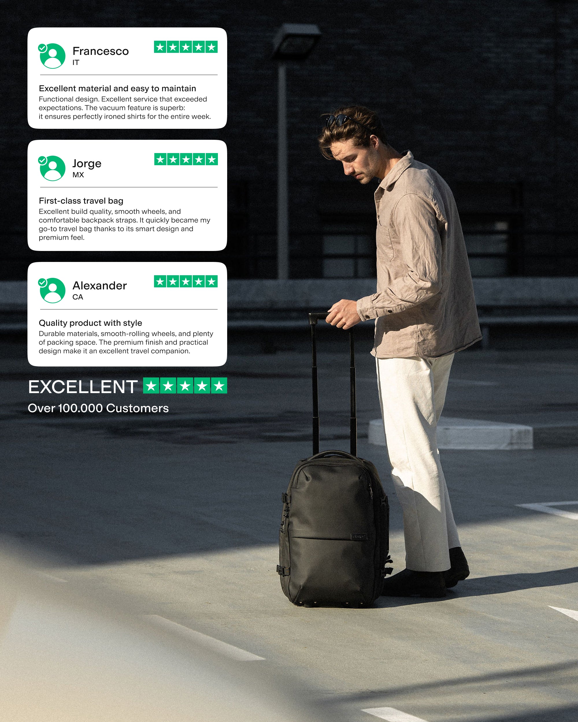 Carry-On Vacuum Backpack with Trolley (2-in-1) | Airback - Airback